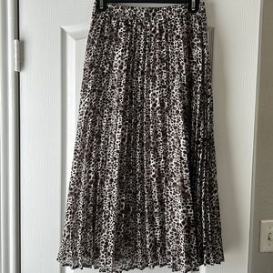 A New Day pleated leopard midi skirt